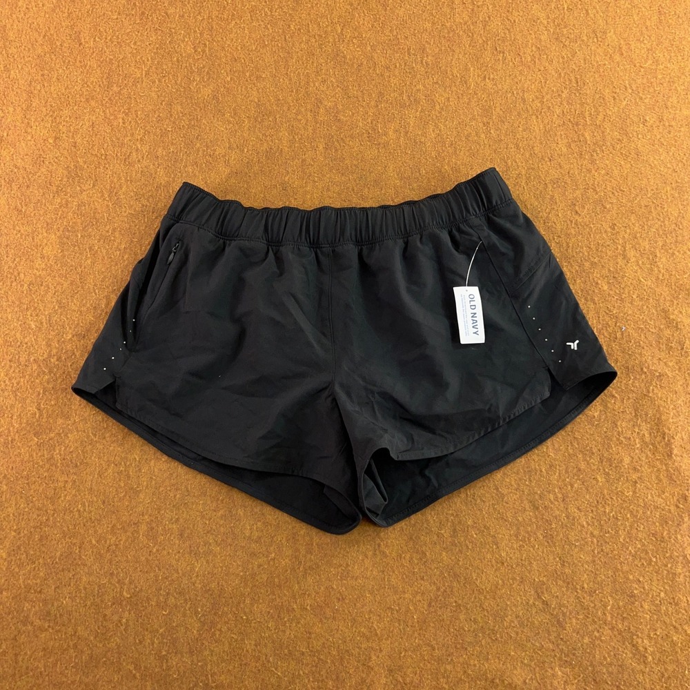 Old Navy Womens Medium Black Active Quick Dry Reflective Running Shorts NWT
